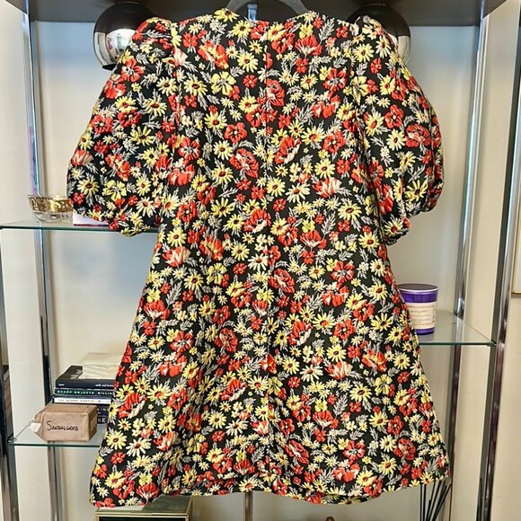 Floral-Jacquard Mini Dress - Picture 4 of 6